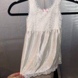 Charming  Vintage White Lace Kids Nightgown